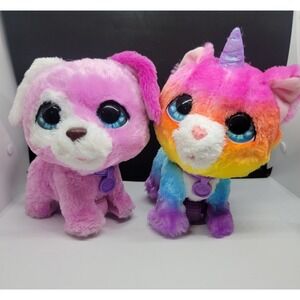 Lot of Two Furreals 2018 Rainbow Unicorn Kitty And 2020 Pink Puppy Talks
